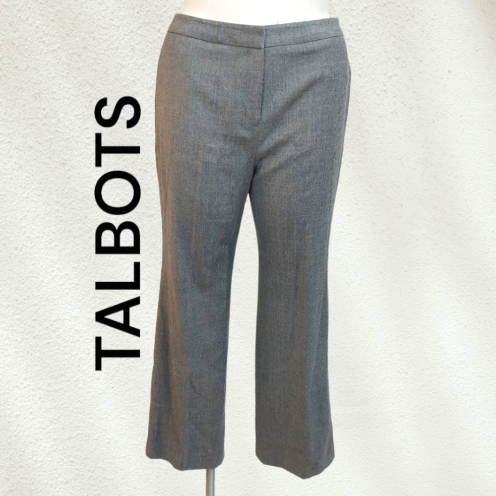 Talbots Pants Grey Gray Wool Blend Trousers Classic Career Woman's Sz 14